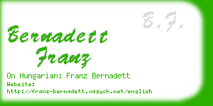 bernadett franz business card